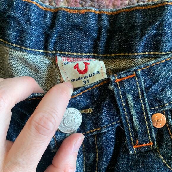 TRUE RELIGION size 31 Joey Destressed JEANS! AMAZING CONDITION! style 04503 - Picture 4 of 7